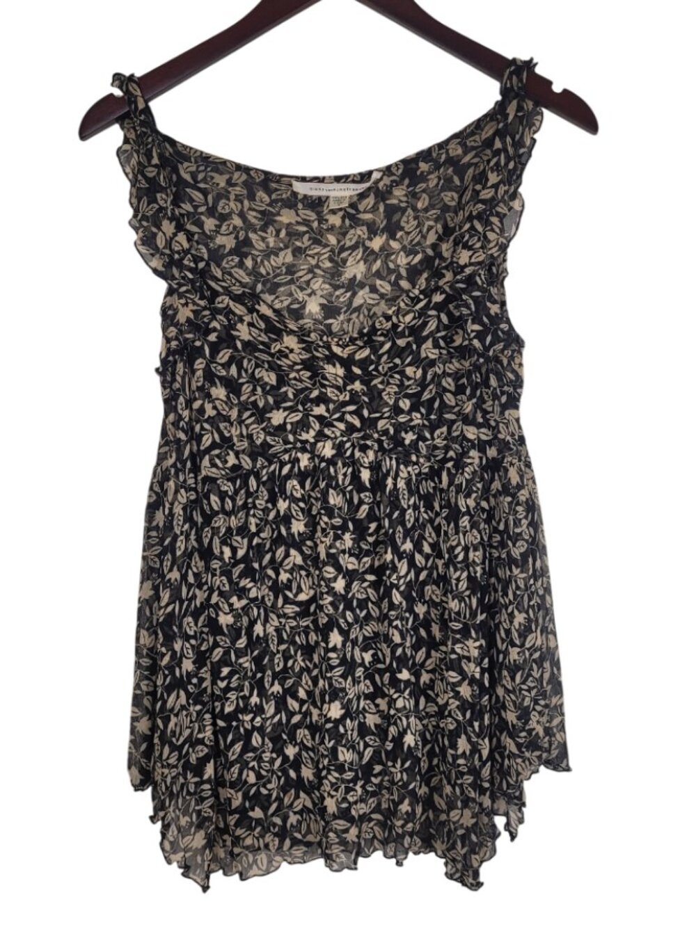 Diane von Furstenberg Silk Floral Ruffled Sleeveless Top Small